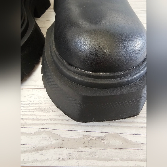 ZARA Black Chunky Chelsea Boots Size 41/ USA 10 NWT NO BOX Platform Lug Sole - Picture 4 of 7